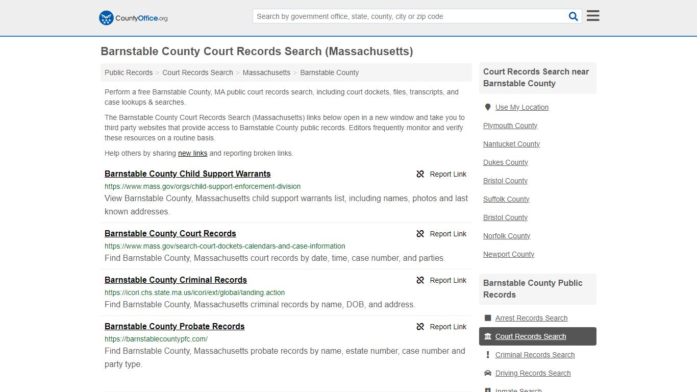 Court Records Search - Barnstable County, MA (Adoptions, Criminal ...