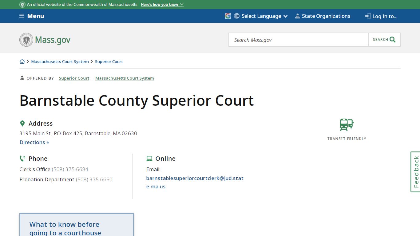 Barnstable County Superior Court | Mass.gov